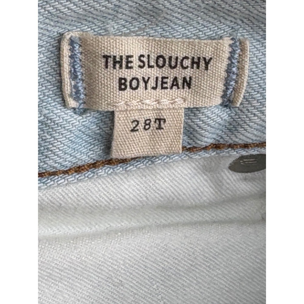 Madewell Baggy Tapered Jeans Light Wash Distressed Ripped Knee High Rise - Picture 11 of 11